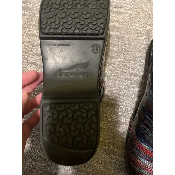 Dansko XP Striped Pro Leather Clog Size 9 US EUR 40 Slip On Comfort Rainbow - Picture 12 of 14